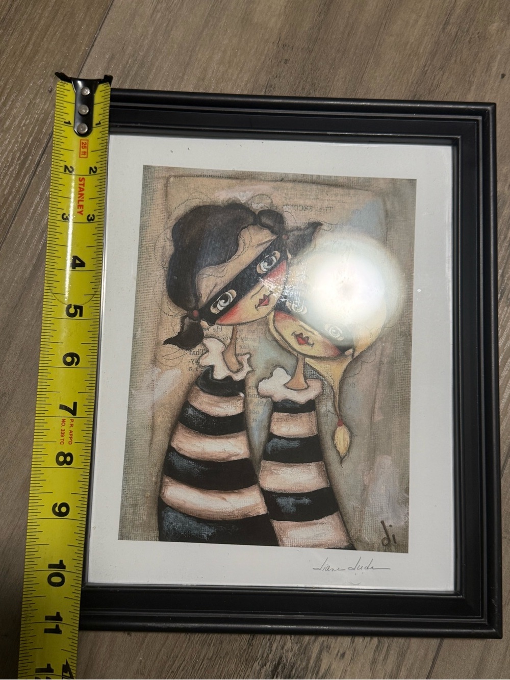 Diane Jude Framed Art Print Whimsical Folk Art Girls - Picture 3 of 5